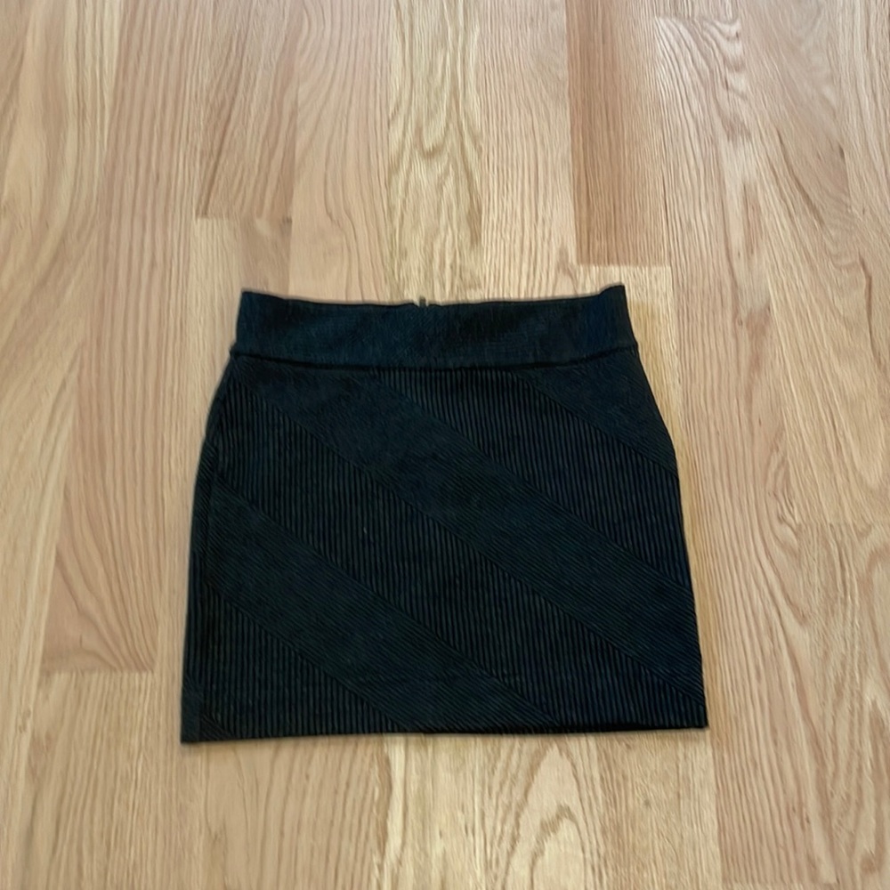 Madewell (Hi-Line) Charcoal Ribbed Mini Skirt, XS